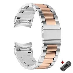 Sleek Stainless Steel No - Gap Quick Fit Metal Band Bracelet - Watch 4 Classic 46mm (Silver rose gold)