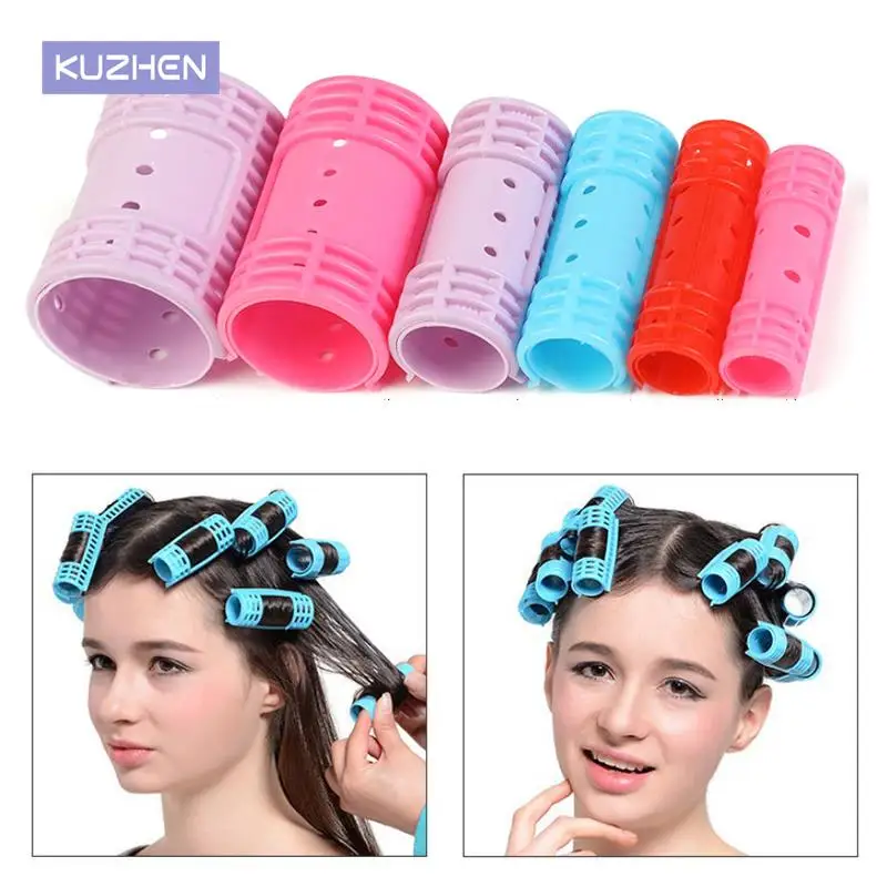 6pcs 6 Size Hairdressing Home Use Diy Steam Magic Hair Roller Selfadhesive Rollers Curler