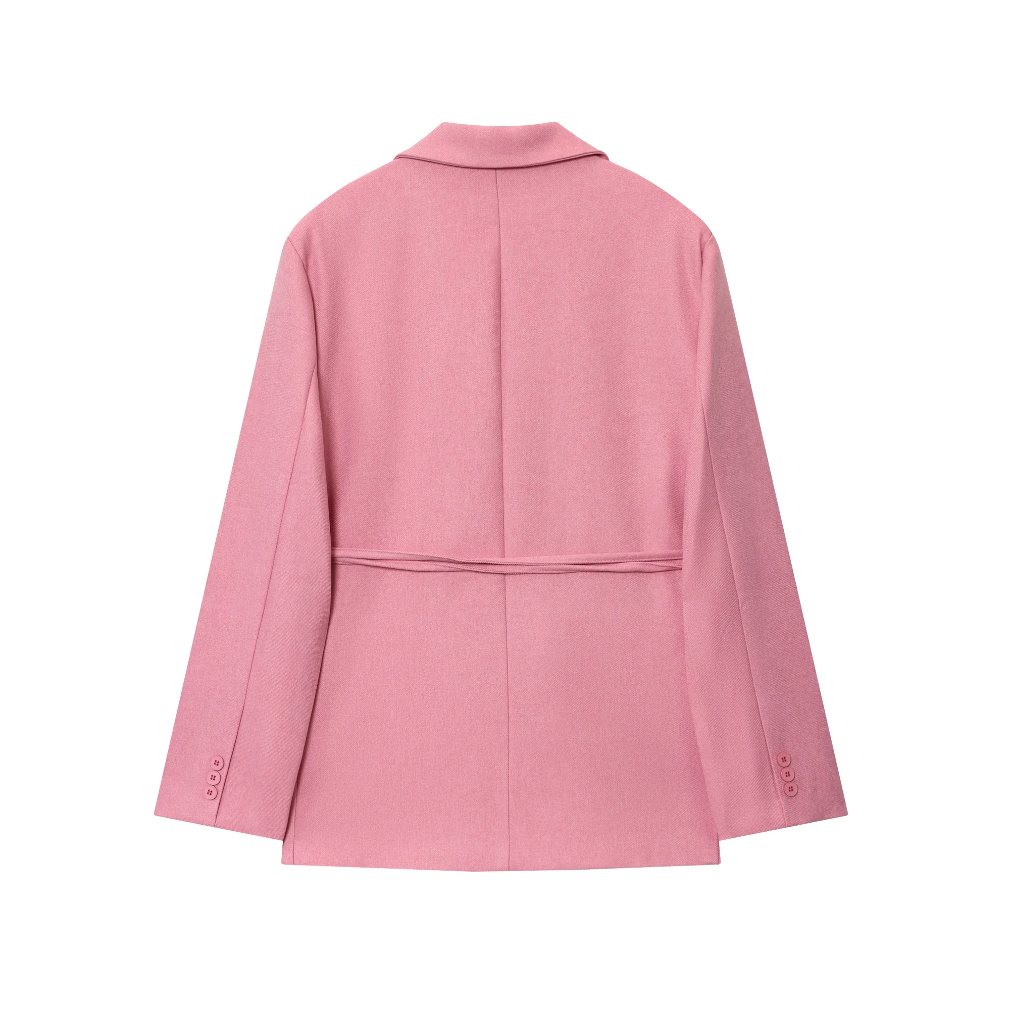 Women Jackets Blazers Autumn And Winter New Fashionable Elegant With A Thin Rope Belt Suit Collar Long-Sleeved Coat With No Hood