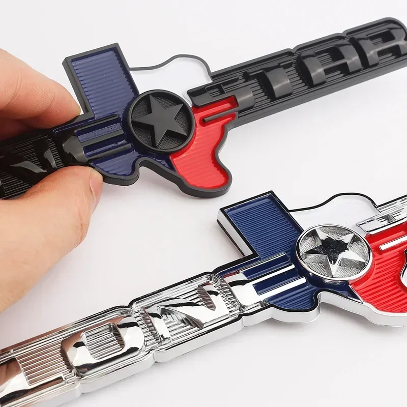 1pcs x 3D ABS 텍사스 에디션 Lone Star FENDER 엠블럼 배지 CHEVY SILVERADO GMC SIERRA 트렁크 스티커 데칼