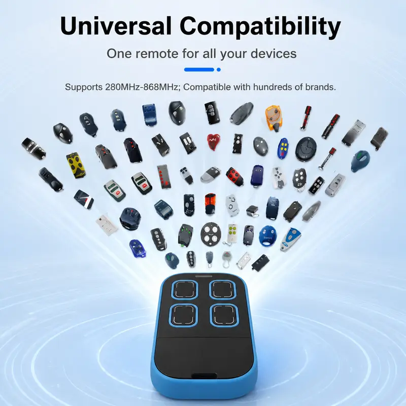 Universal Multi-frequency Garage Door Remote Controle 280-868MHz 433MHz 315MHz 390MHz Compatible with Gates Duplicators Copiers - Image 2