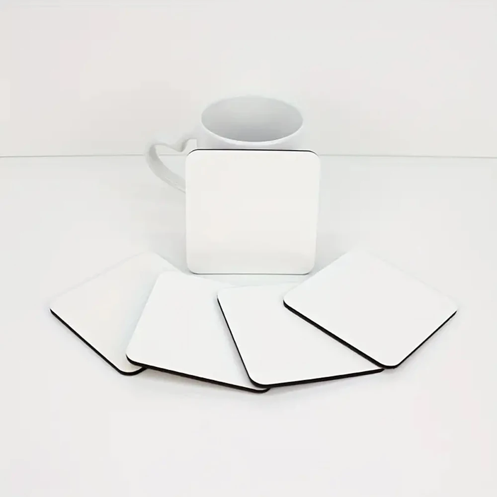 Sublimation Coaster Blanks Products Sublimation Cup Coasters MDF Cork Cup Mat For Heat Transfer Printing Crafts Projects 5
