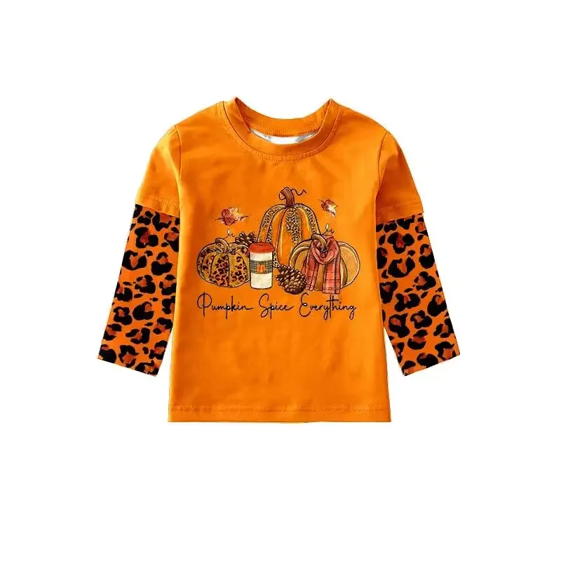 

Children Clothing Set Girl Outfits Long Sleeve Outfit Orange Color Pumpkin Pattern Girl & Boy Clothes Outfit