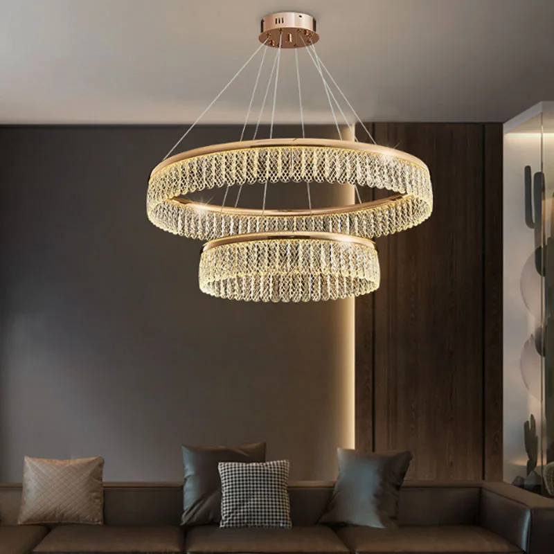 Modern LV Luxury Crystal Hanging LED Chandelier Light-MEGA LIGHTING