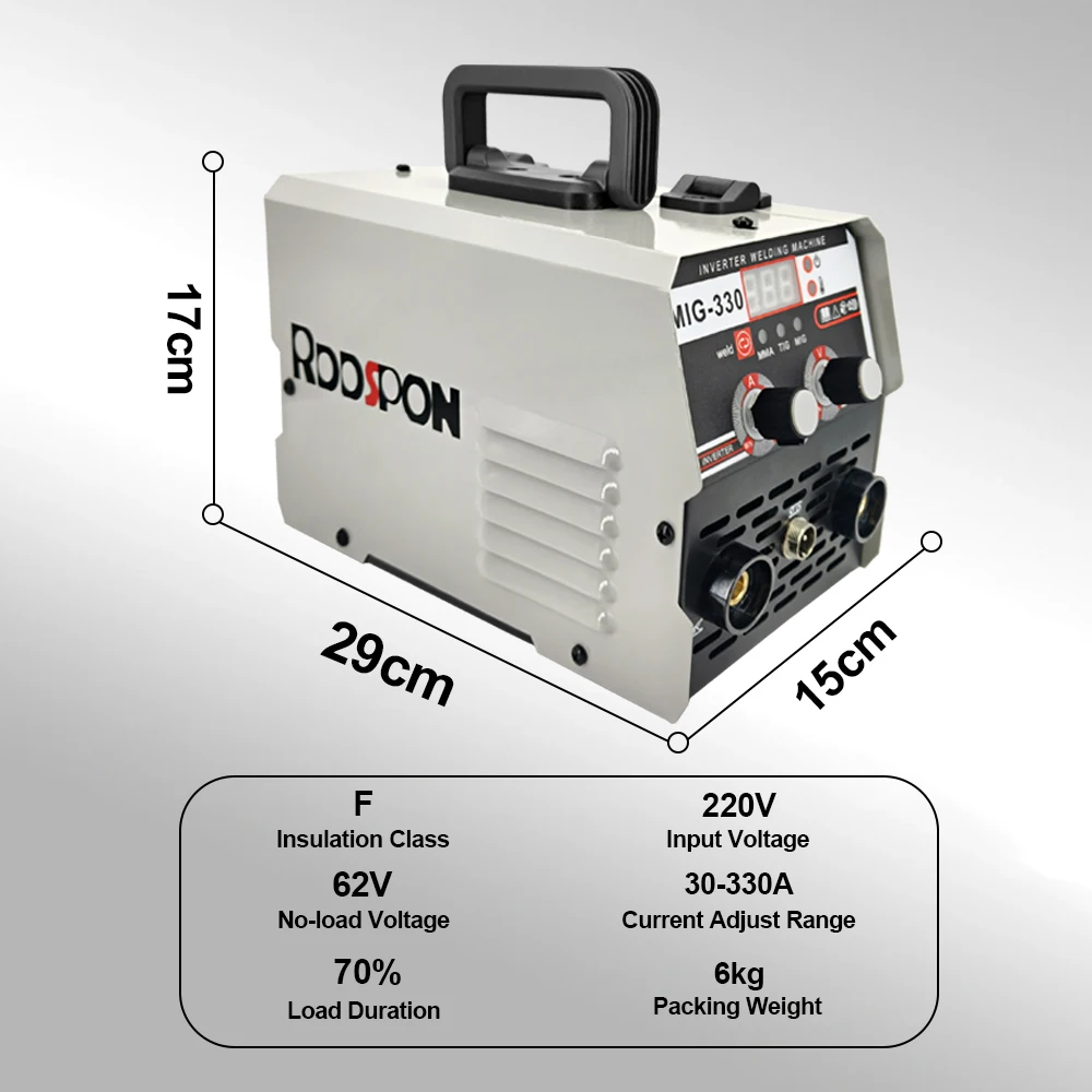 3 In 1 MIG TIG MMA Semiautomatic Welding Machine 330A Inverter Welder With Flux Cored Wire No Gas Gasless Iron Soldering