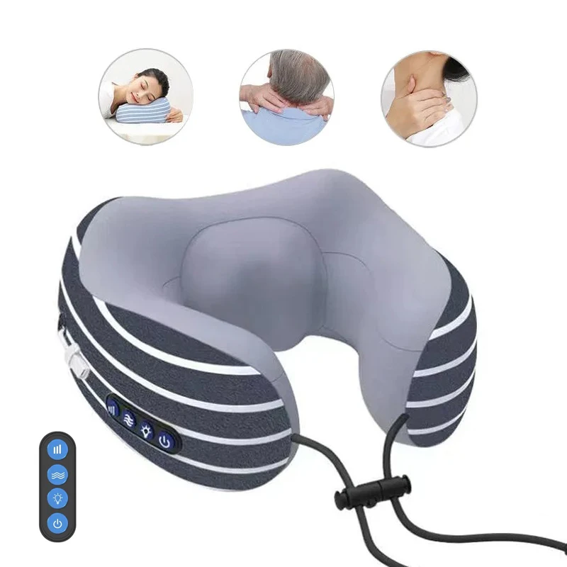 U-shaped Massage Pillow Cervical Massager Neck Massager Electric Neck Protection U-shaped Pillow For Home Travel Essentials