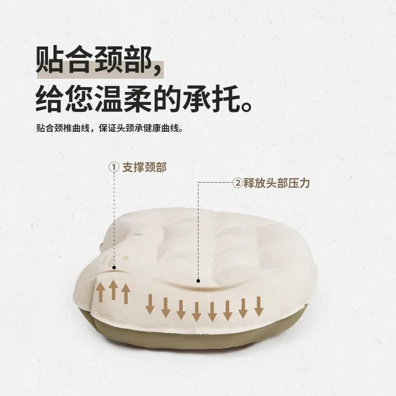 Naturehike-Outdoor Camping Inflatable Pillow, Comfortable, Portable, Fiber Velvet, TPU Inflatable Pillow, CNH22ZT009