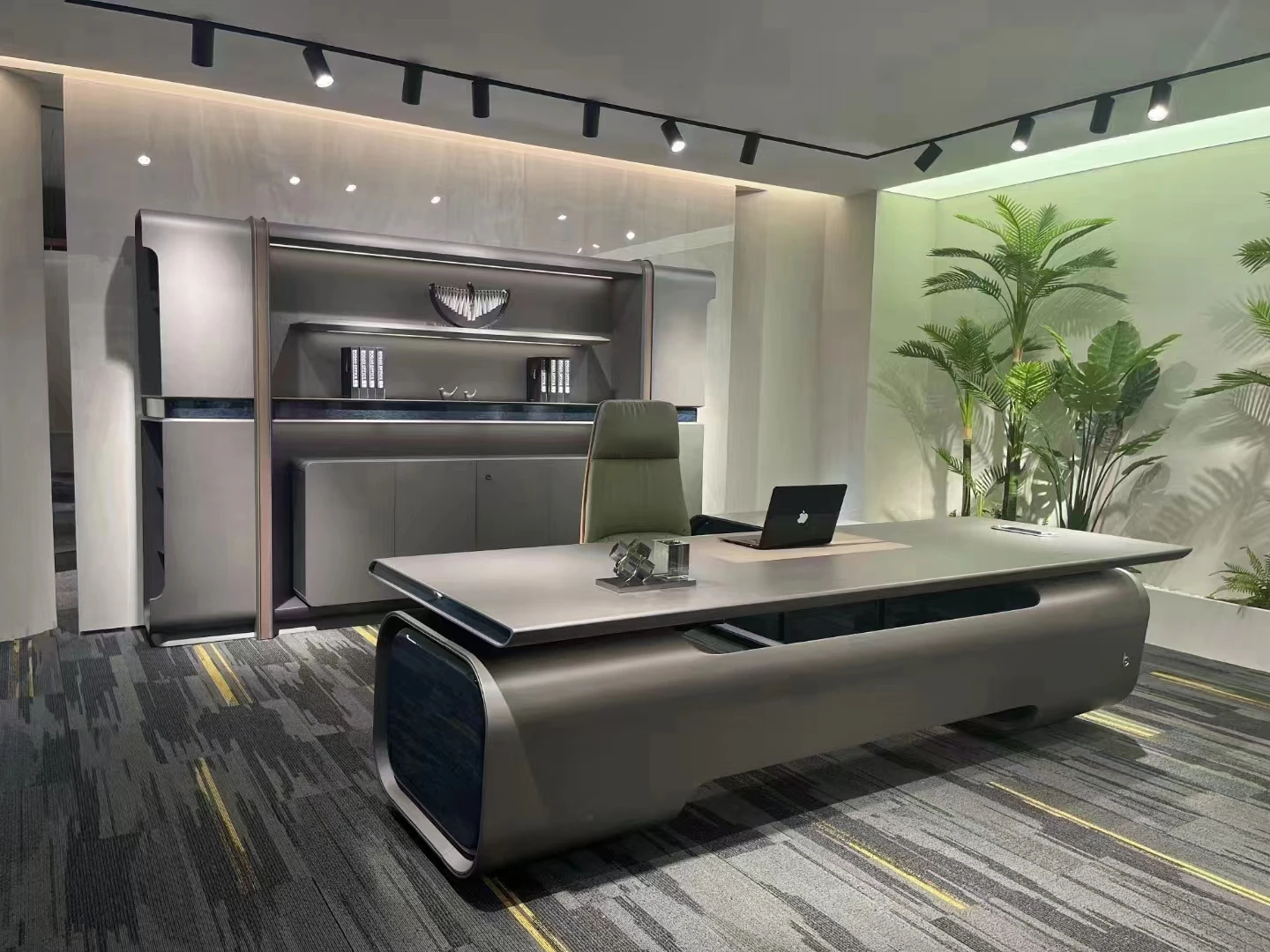 Exhibition Popular Modern Wooden Executive Desk L-shaped Luxury Desk (for Ceos) Foshan Factory