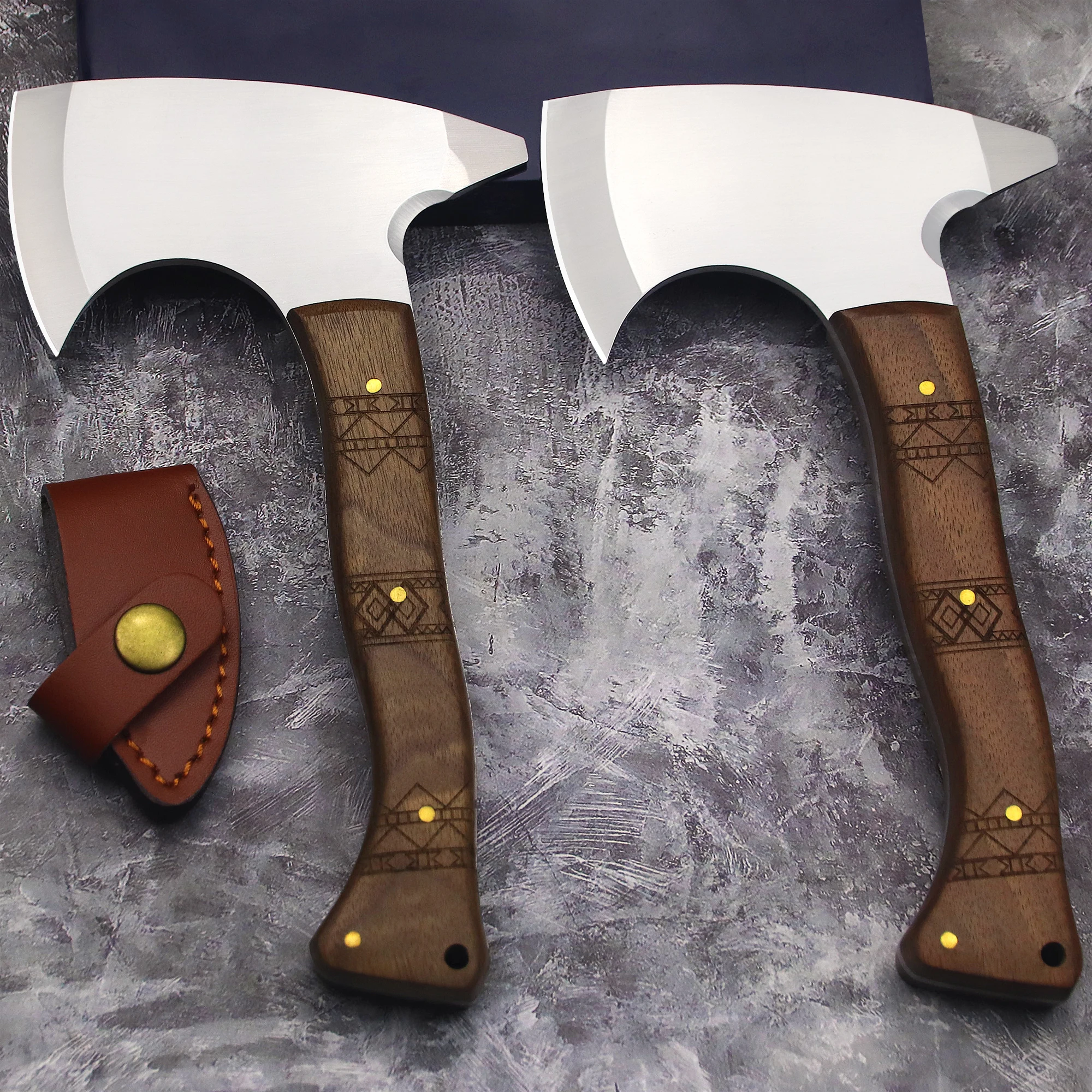 WPKOPYA American Tactical D2 Steel handaxe, copper riveted log One steel hunting survival handaxe, camping outdoor EDC tool axe 3