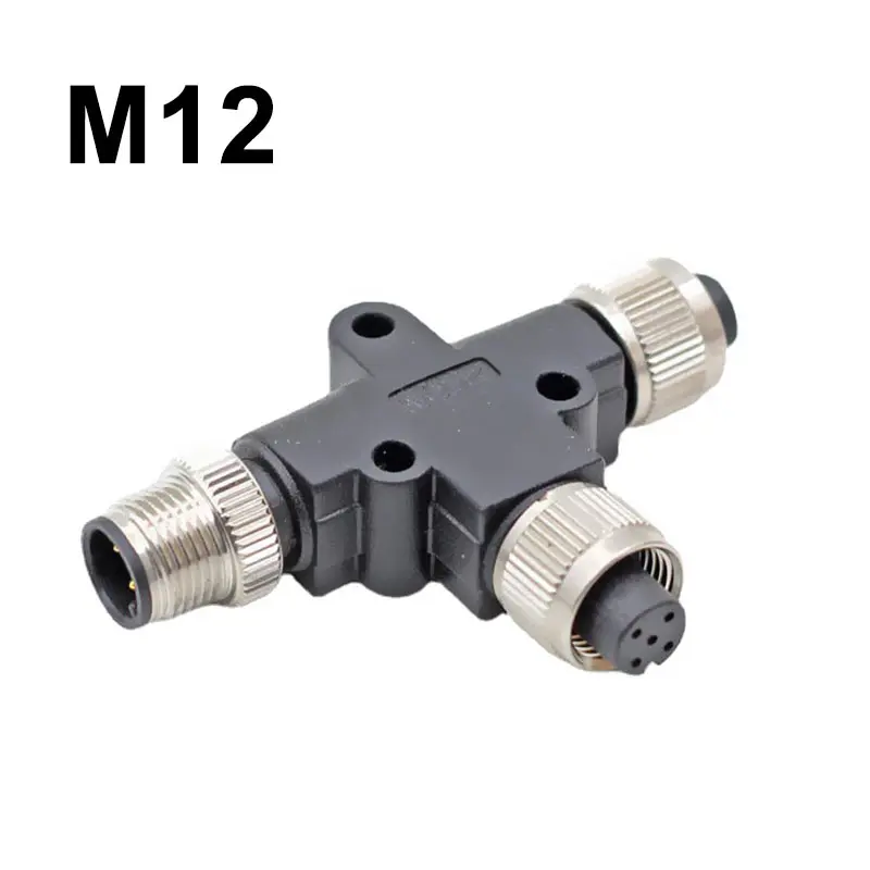 

M12 Y-type 2Pin Aviation Plug 3 Way 3 4 5 8 12 Pin Waterproof Connectors Industrial Y/T Type 1 to 2 Splitter Plug Adapter