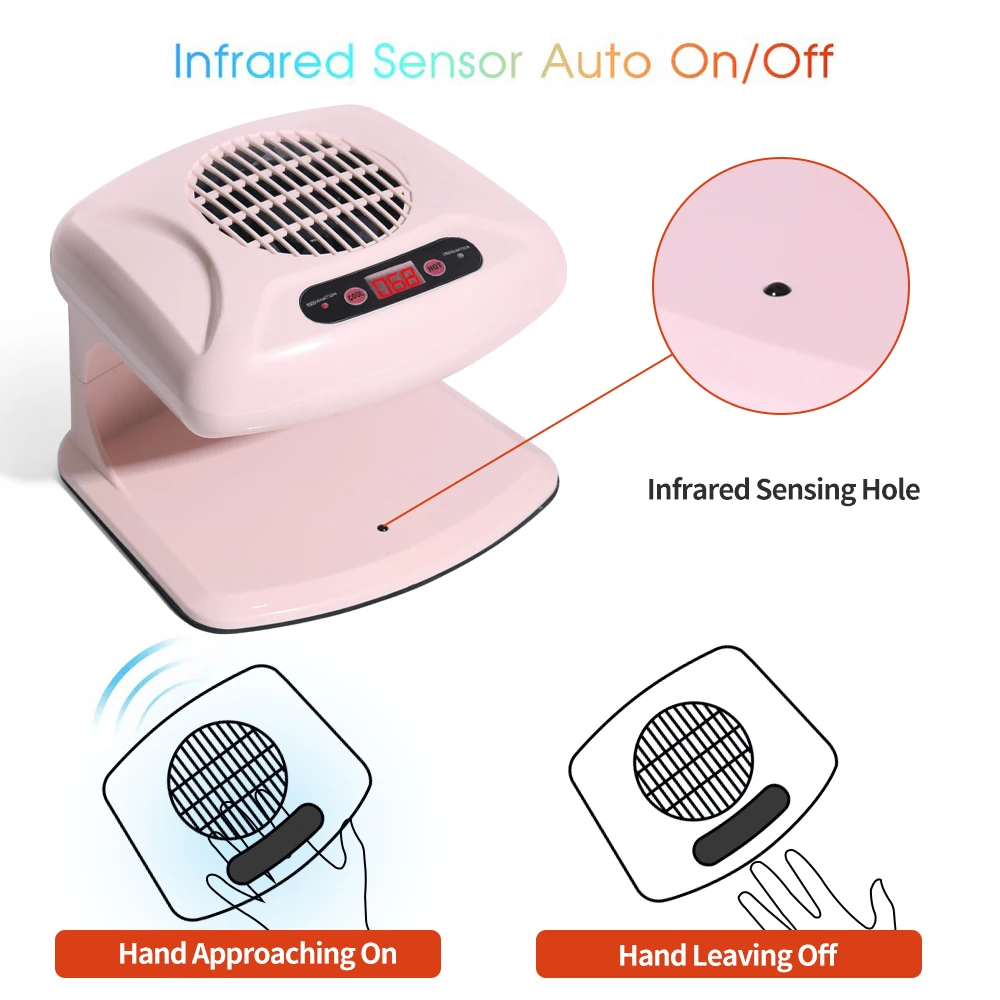 LULAA Cold Hot Air Nail Dryer Manicure Nail Fan Infrared Automatic Warm Cool Wind Blower Dryer For Nail Polish Fast Curing 3