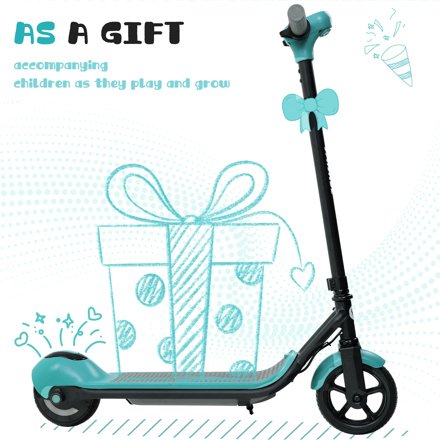 Vankel Kinder-E-Scooter für Jungen und Mädchen im Alter von 6–12, 16,5 Zoll Elektroroller, 110 W Motor, 60 Wh Akku, Kinderroller, 8–10 km Reichweite – Detail 8