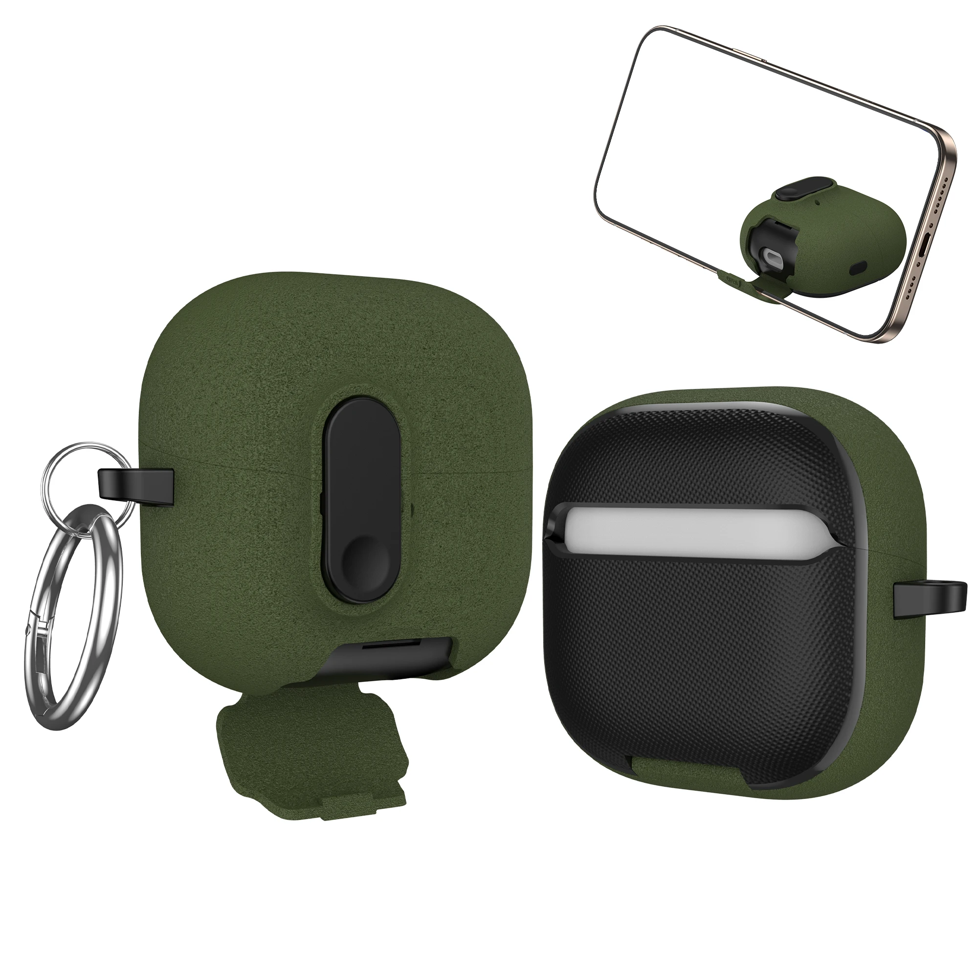 Shockproof Earphone Case with Keychain and Hook