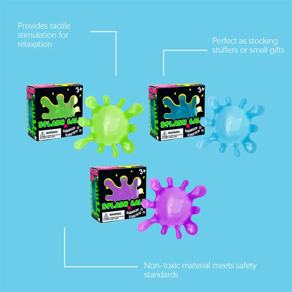 Schylling Needoh Splash Ball Sensorisch Fidget Stressverlichtende Zachte Kubus Anti-Angst Knijpobject voor Concentratie ADHD_voghion.com