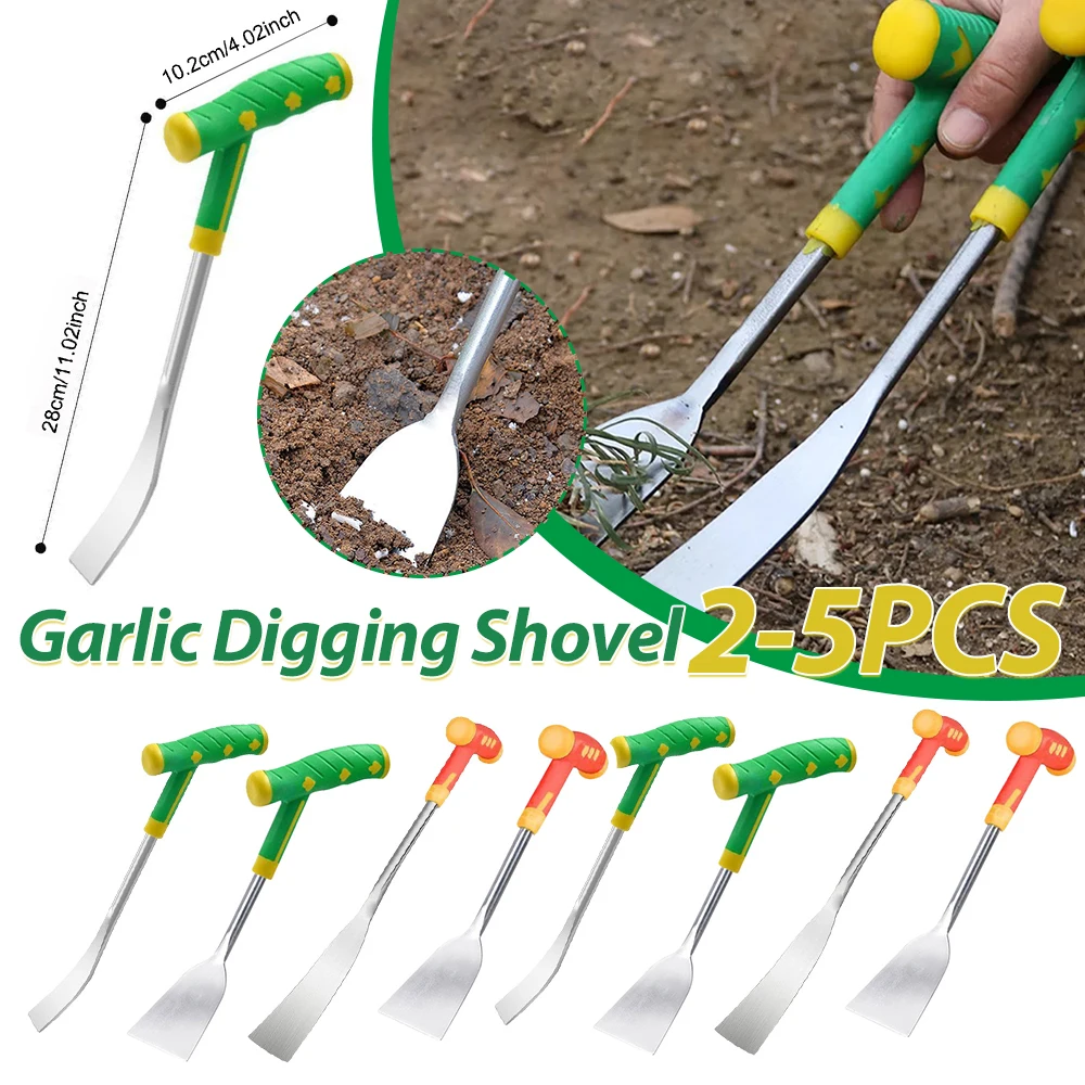Garlic Digging Shovel Stainless Steel Agricultural Flower Shovel Dig Wild Herbs Garden Trowel Gardening Weeding