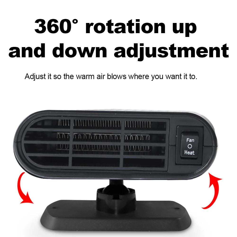 12V/24V Defogger Defroster Demister 120W Car Cooling Fan 2 in 1 Anti-Fog Car Heater Windshield Defogging Defrosting Heating Fan