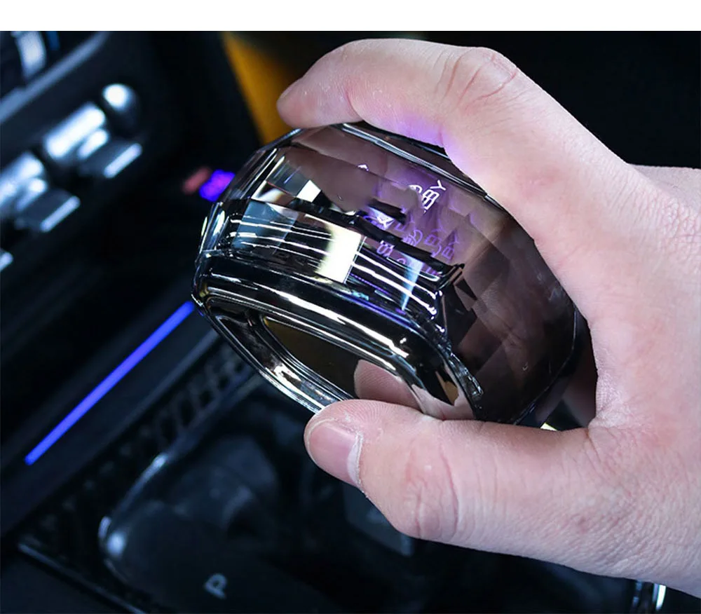 

For Ford Mustang 2015-2022 Crystal RGB Ambient Light Gear shift Head Collar Knob Cover Case Mustang Shift Knob Shell