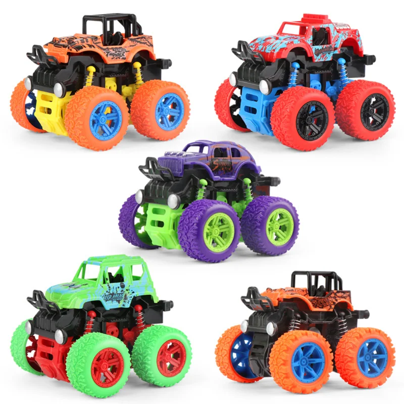 Children Stunt Toy Car Kids Toy Car Fun Double-Side Vehicle Inertia Off-road Vehicle Model Fall Resistant Toys for Boys