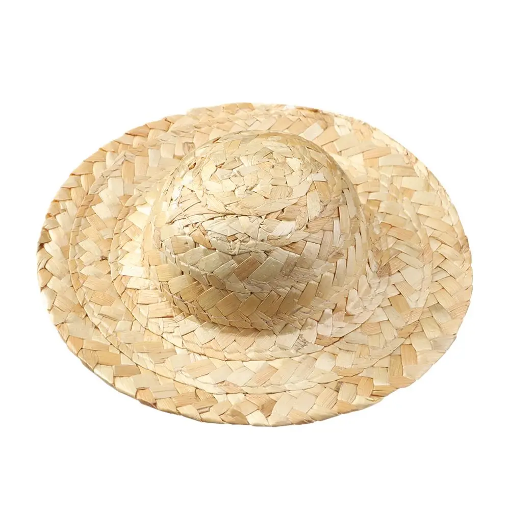 Multiple Sizes Crafts Cute Yellow Woven Straw Hat DIY  display picture 1