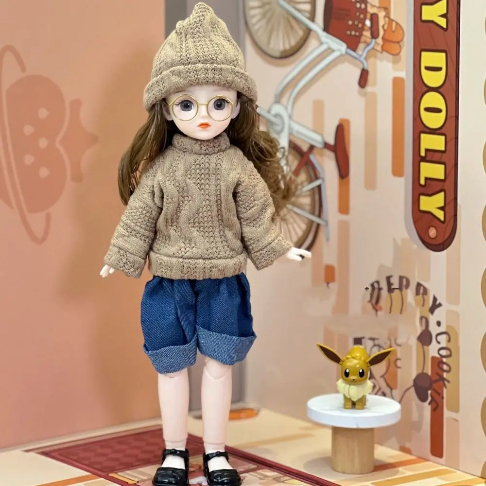 【Be worth】 Movable Big Eyes Princess BJD Doll Korean Makeup Look Mini 30cm Bjd Doll Sweet Fine Clothes 1/6 BJD Doll Mini Girl Toy Children.