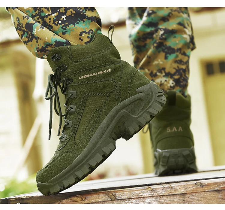 Männer Hohe Qualität Militär Armee Stiefel Taktische Schuhe Frauen Anti-Slip Wüste Stiefel Sicherheit Arbeit Outdoor Training Ultraleicht Ankle – Detail 18