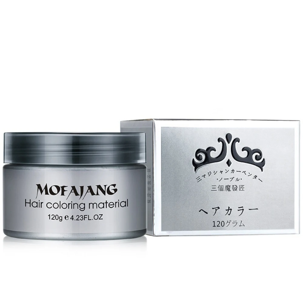Description Picture 4 of itemMofajang Color Hair Wax Styling Pomade Silver Grandma Grey Disposable Natural Hair Strong Gel Cream Hair Dye for Women Men 120g