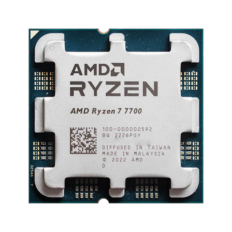 thumbnail image 1 of Procesador AMD Ryzen 7 7700 nuevo, 5,3 GHz, 8 núcleos, 16 subprocesos, 40 MB de caché, 5 nm TDP, 65 W, socket AM5, para juegos con gráficos, 1 of 4
