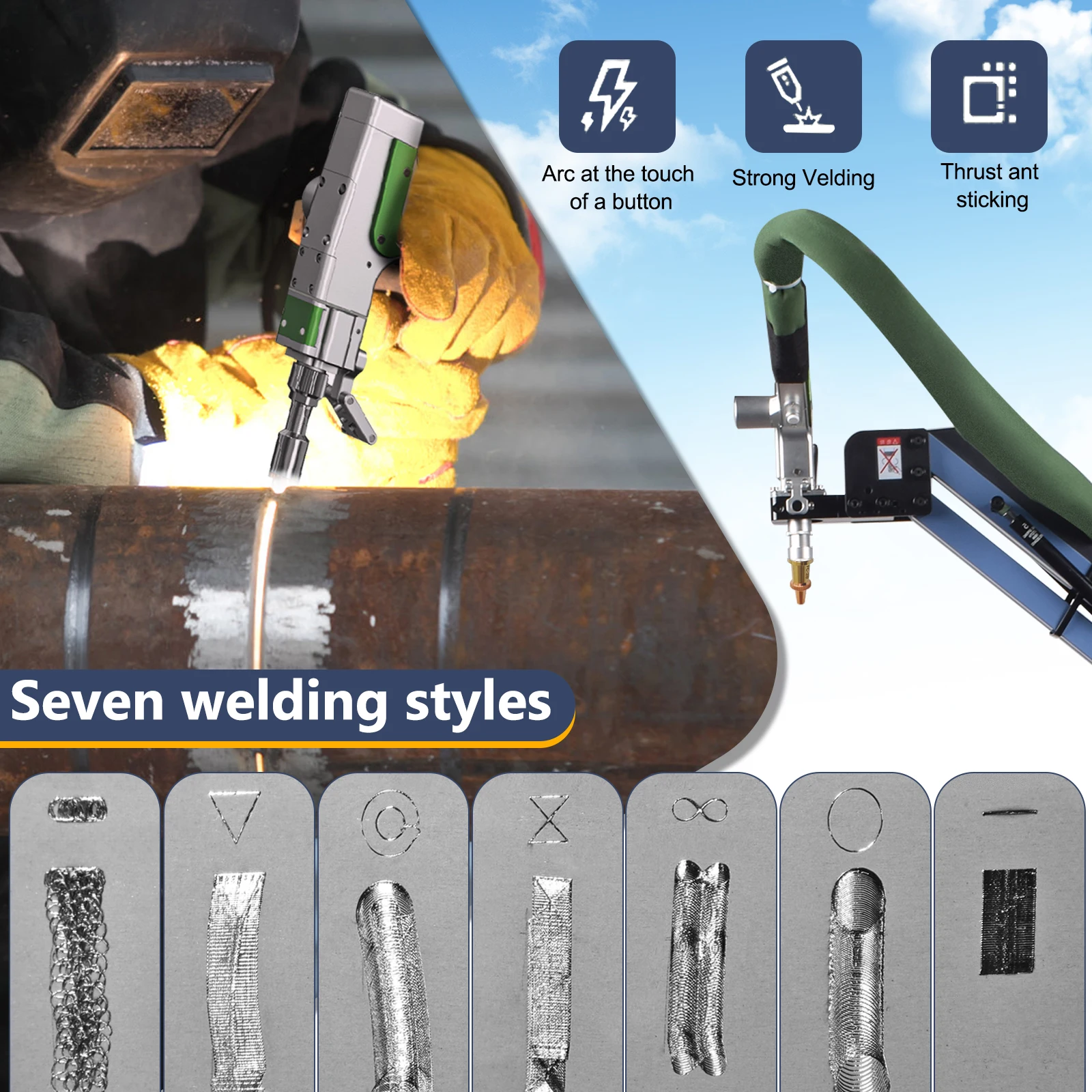 5-in-1 Laserschweißgerät 2000W Batterie-Schweißmaschine 1500W Faserlaser-Schweißgerät für Metallrostentfernung Schneiden Batterie-Schweißen – Detail 14