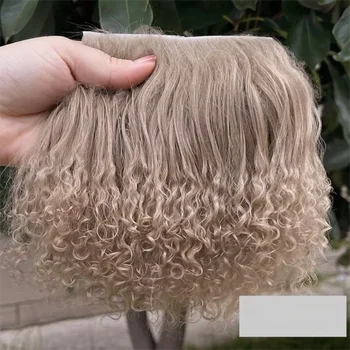 Carino Mongolia Pelliccia Pelle di pecora Estensioni di lana Trama riccia Fila di capelli Estensioni dei capelli ricci Durevole SD Blyth Parrucche Bambole BJD