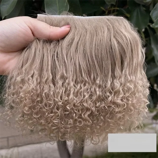Extensions de cheveux bouclés en laine de mouton, fourrure de mongolie mignonne, Texture bouclée, rangée de cheveux, perruques SD Blyth durables, poupées BJD 1