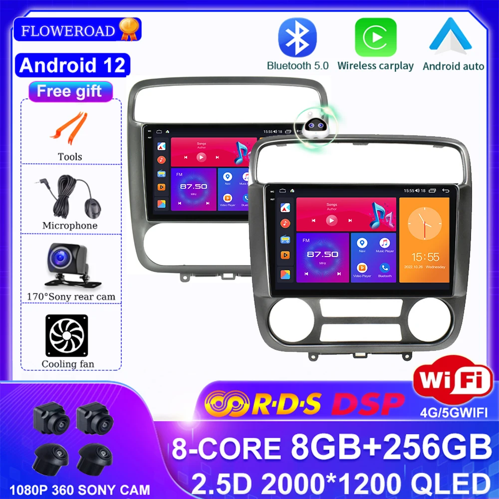 

256G Android 12 Honda Stream 1 2000-2006 Car Radio Multimedia Blu-ray QLED System Navigation GPS Wireless carplay Android auto