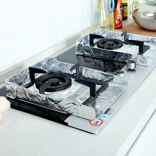 Gas Stove Tin Foil Protector Cover Non-stick Reusable Cooker Protective Aluminum Liner 1/2pc