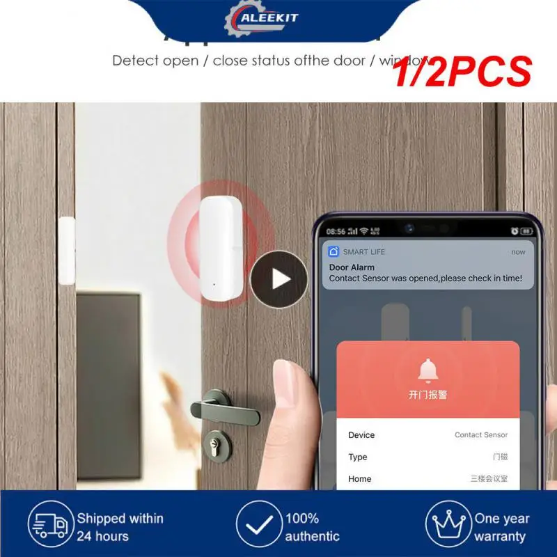 

1/2PCS Tuya WiFi Door Sensor Open/Close Detector Window Door Sensor APP Remote Control Linked Alarm Smartlife Support Alexa