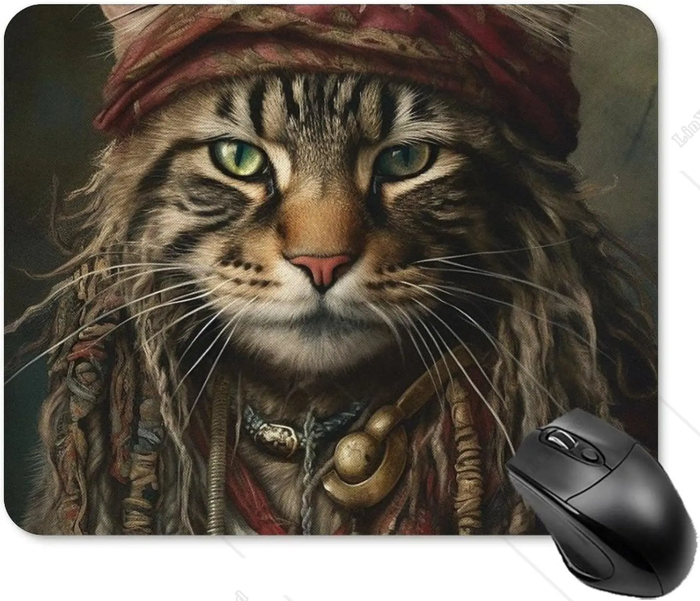 

Игровой коврик для мыши с милыми крутыми косами пиратские косички, с нескользящей резиновой основой для ноутбука, подарки для дома, офиса, работы, 9,7x7,9 дюймов