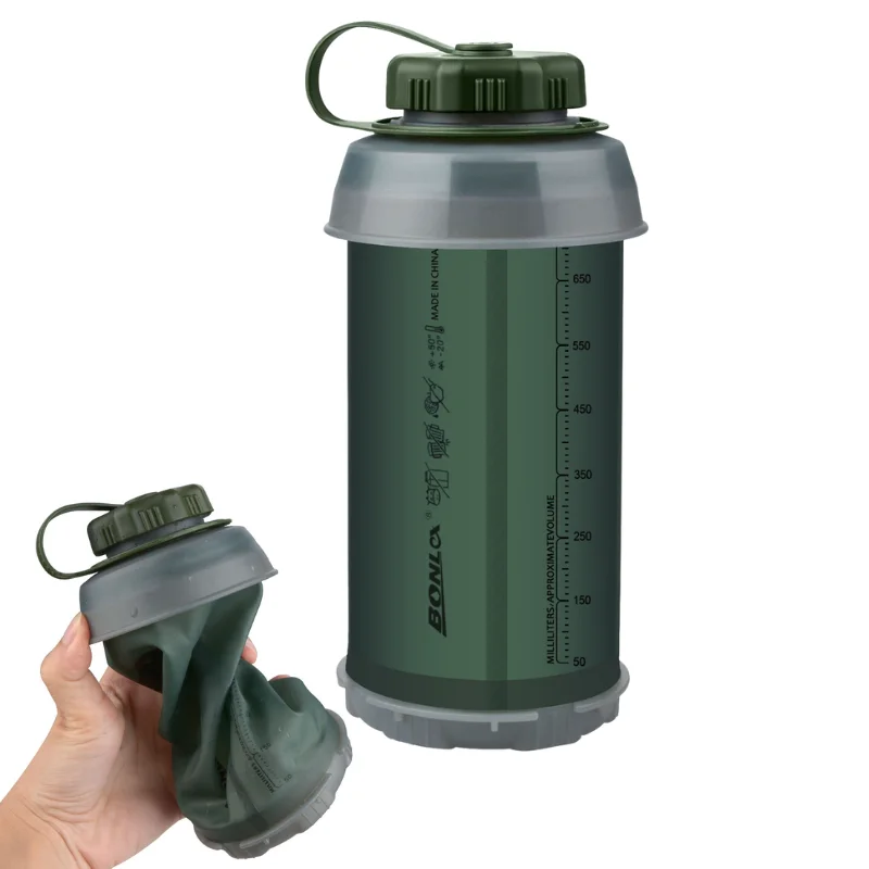 750ml Foldable Water Bottle Folding Soft Flask Folding Sport Bag Collapsible Drink Running Camping Hiking Climbing Bottles