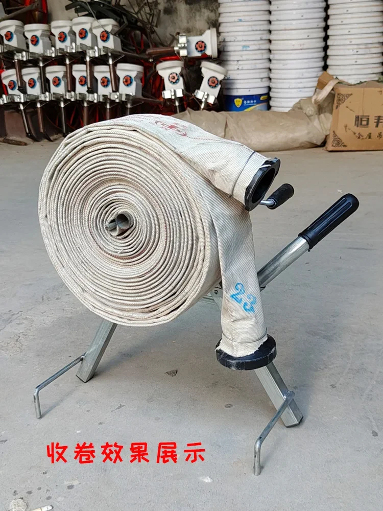 Portable Hose Reel Machine Manual Fire Hose Winder Foldable Agricultural Water Hose Artifact Winding Rack