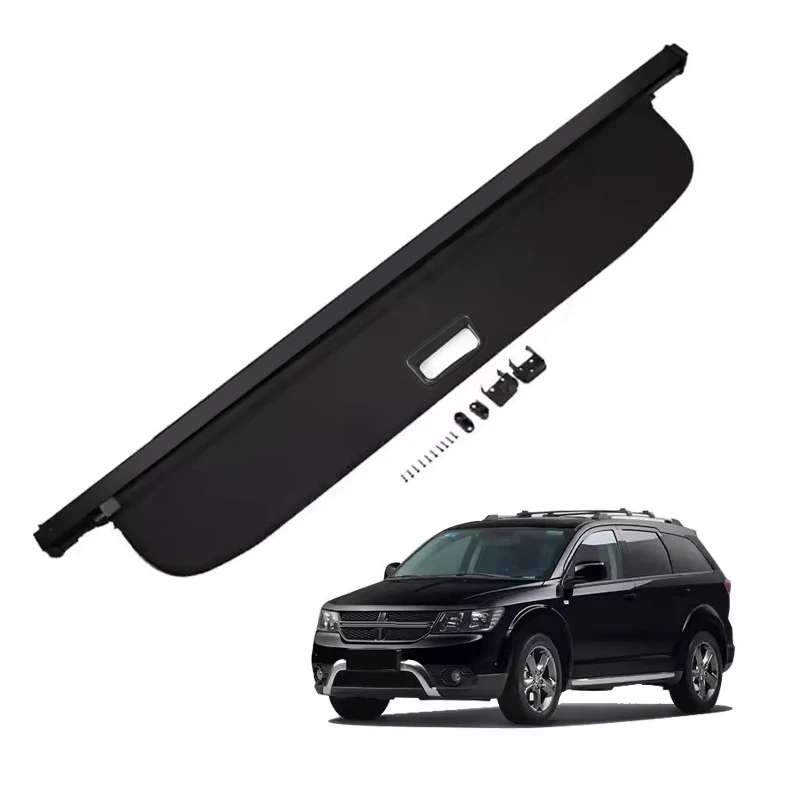 Black Retractable Trunk Cargo Cover For Dodge Journey 2009-2020 (5 Seats) – Security Shade, Aluminum Frame
