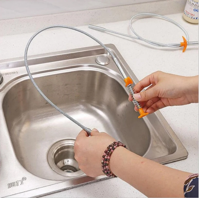 160/260cm Spring Pipe Dredging Tool Drain Snake Cleaner Sticks Clog Remover  Flexible Wire Drain Cleaning Tools for Kitchen - AliExpress