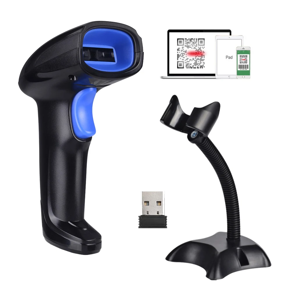1D USB Laser Barcode Scanner 2D QR Handheld Bar Code Readers Scanning Tools For Store Supermarket Library Warehouse