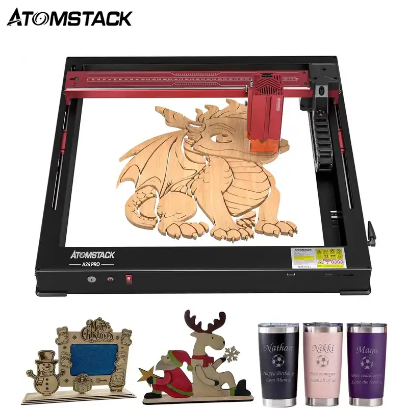 

New Atomstack A6 A12 A24 PRO Laser Engraving Machine 6W/12W/24W Output Power Laser Engraver Unibody Frame No Assembly Required