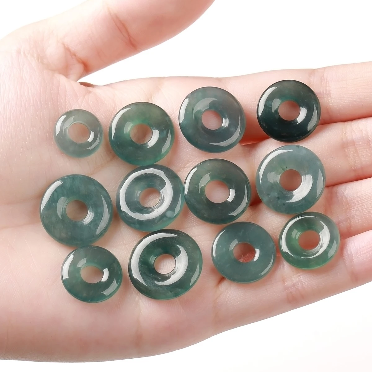5 Teile/los Naturstein Guatemala Jadeit Frieden Schnalle Perle für Schmuck Machen DIY Halskette Armband Charms Zubehör 10-20mm