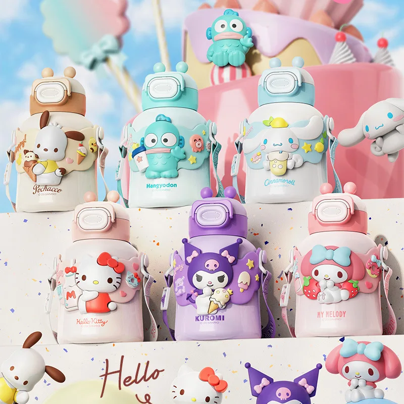 

Sanrio Water Bottle Kuromi 316 Stainless Steel Insulated Cup for Children and Students with Lid, Straw Cup, Cute Thermos