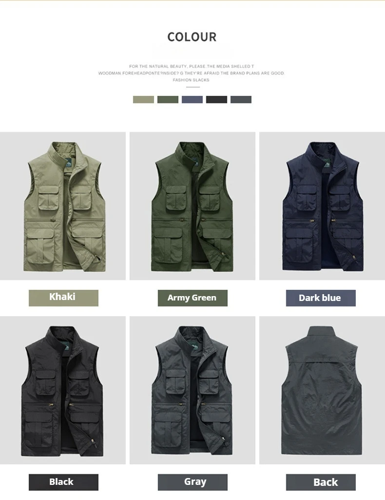 2025 Winter Neue Herren Multi Functional Pocket Tank Top Outdoor Reise Angeln Schnell Trocknende Jacke – Detail 4