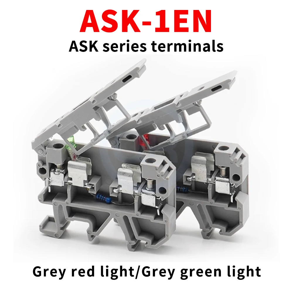 (10 Stück) ASK-1EN Beleuchteter Sicherungsklemmenblock JXB-2.5RD Schienenmontierte Sicherung 4mm² ASK1EN ASK