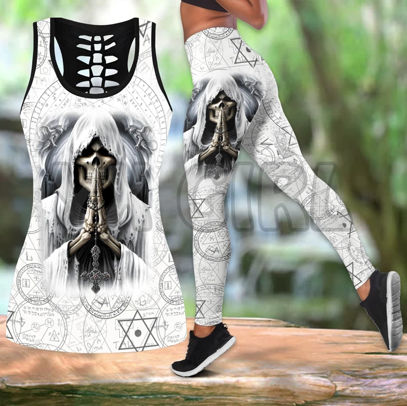 Ice And Fire Dragon  3D Printed Tank Top+Legging Combo Outfit Yoga Fitness Legging Women imd pattern printed case for samsung galaxy a23 4g 5g global version anti fall soft tpu phone protector shockproof phone cover tiger and fire