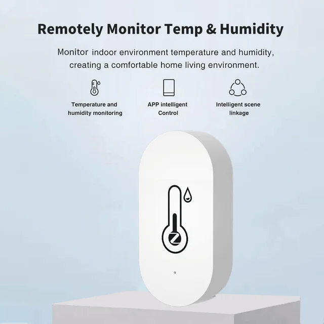 Tuya Zigbee Smart Temperature Humidity Sensor Indoor Hygrometer Controller Monitoring Work with Smart Speaker Alexa Google Home 3
