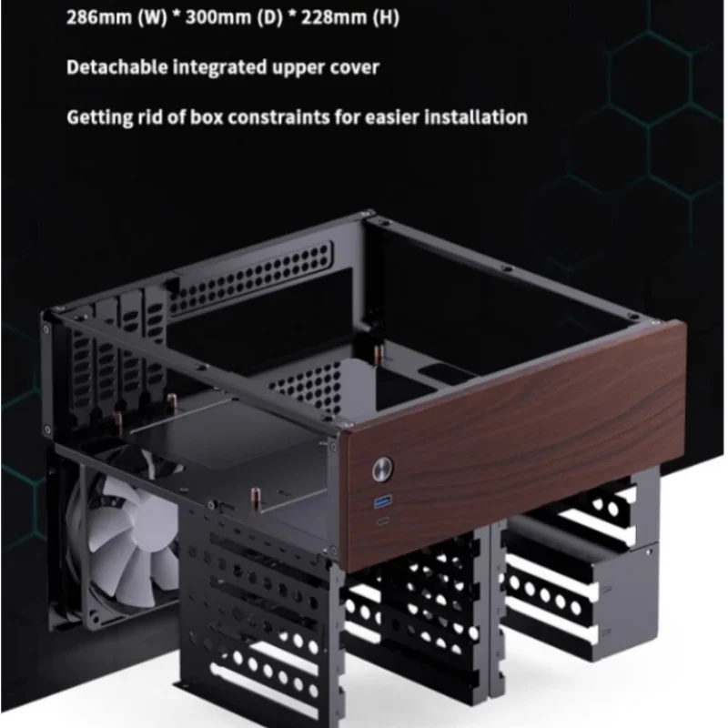 JONSBO N4 黒 NAS向け PCケース Amazon.com: JONSBO N4 Black NAS Pc Case, Walnut Wood, 8