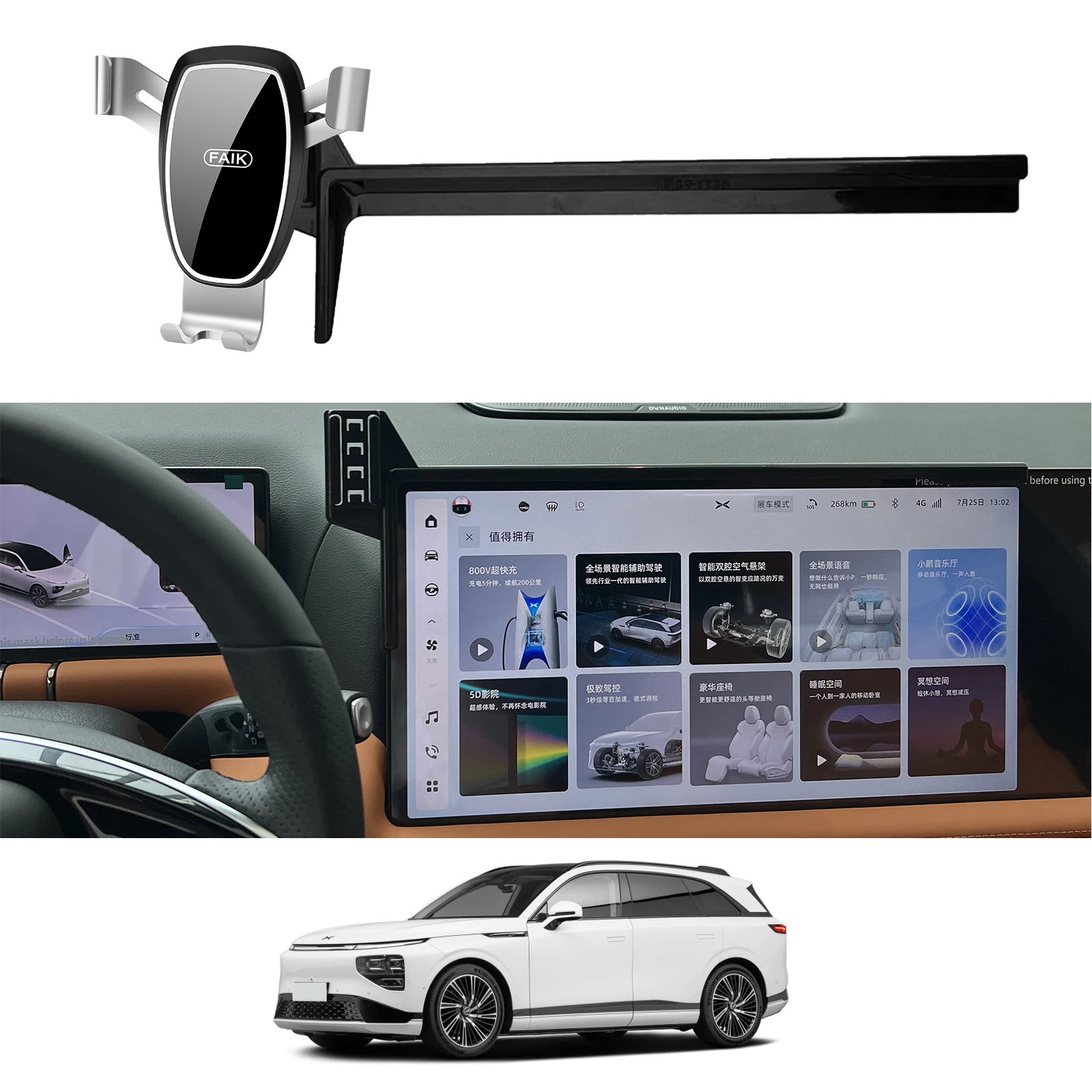 Car Phone Holder GPS Bracket Navigation Stand Auto Accessories For Xpeng G9 XiaoPeng
