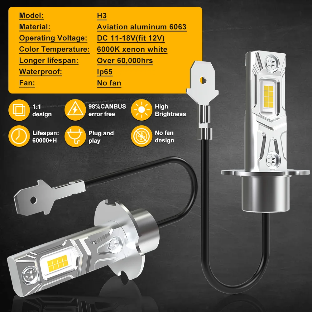 รูปสินค้า หลอดไฟ LED หมอก Super Bright 6000K สำหรับรถยนต์