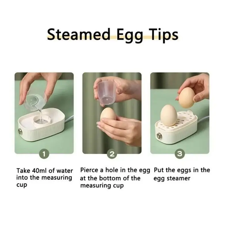 A70Z Fafa】Electric Egg Boiler Automatic Cooker Rapid Egg Boiler Breakfast Machine Multi-Function Egg Cooker 2 Eggs EU Plug 2
